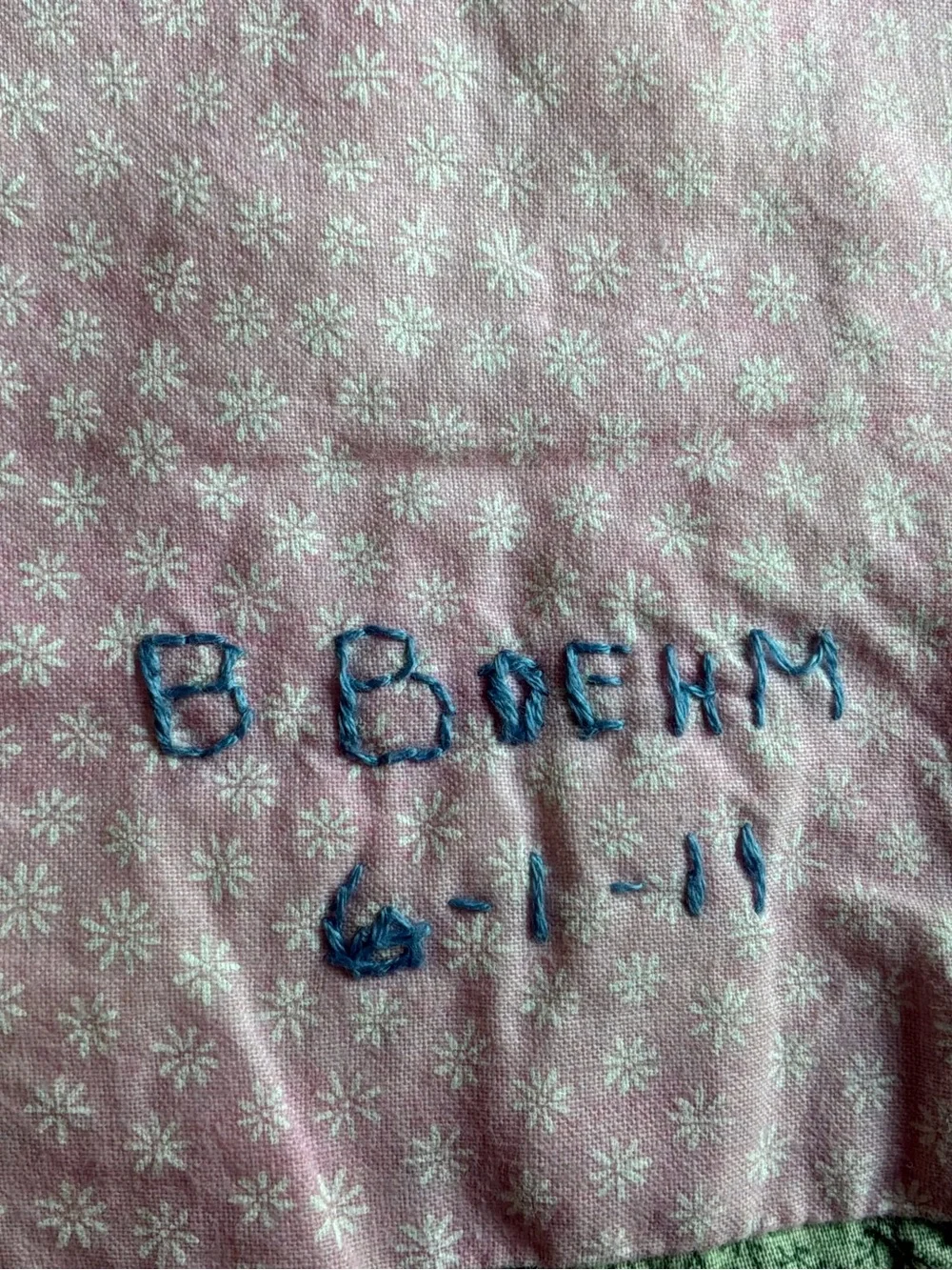 Vintage Pastel Pony Appliqué Quilt in Pink, Blue & Green